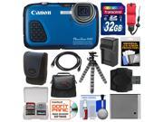 Canon PowerShot D30 Shock Waterproof GPS Digital Camera with 32GB Card Case Battery Charger Flex Tripod Float Strap Kit