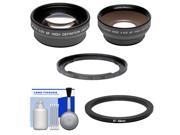 Bower FA DC67A Adapter Ring for Canon PowerShot SX50 SX520 SX530 SX60 HS Camera 67mm with .45x Wide Angle 2x Telephoto Lenses Cleaning Kit