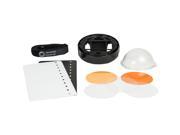 SpinLight 360 EVENT Modular System Flash Diffuser Dome Set with Clear Full Dome 2 Bounce Cards 3 Gel Disks 1 Full 1 2 CTO Gels
