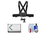 Sony AKA CMH1 Chest Mount Harness for Action Cam with NP BX1 Battery Cleaning Kit