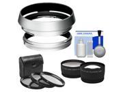 Bower AR X100 Adapter Ring Hood for Fuji X100 X100S X100T Camera 49mm with Telephoto Wide Angle Lenses 3 UV CPL ND8 Filters Kit
