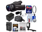 Sony Handycam HDR CX900 Wi Fi HD Video Camera Camcorder with 64GB Card Case LED Light Microphone Battery Charger Accessory Kit