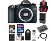 Canon EOS 70D Digital SLR Camera Body with 32GB Card Battery Charger Backpack Accessory Kit