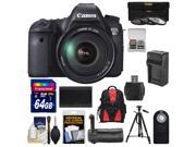 Canon EOS 6D Digital SLR Camera Body with EF 24 105mm L IS USM Lens with 64GB Card Backpack Grip Battery Charger Tripod Kit