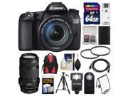 Canon EOS 70D Digital SLR Camera EF S 18 135mm IS STM Lens with EF 70 300mm IS Lens 64GB Card Backpack Flash Battery Tripod Accessory Kit