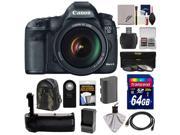 Canon EOS 5D Mark III Digital SLR Camera with EF 24 105mm L IS USM Lens with 64GB Card Battery Charger Grip Backpack Case 3 Filters Accessory Kit