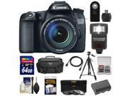 Canon EOS 70D Digital SLR Camera EF S 18 135mm IS STM Lens with 64GB Card Battery Case 3 Filters Flash Tripod Accessory Kit