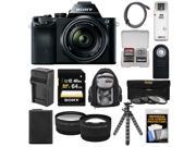 Sony Alpha A7 Digital Camera 28 70mm FE OSS Lens Black with 64GB Card Battery Charger Backpack Flex Tripod Tele Wide Lens Kit