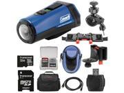 Coleman Aktivsport CX9WP GPS HD Video Action Camera Camcorder Blue with 32GB Card Cases Kit