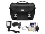 Nikon Deluxe Digital SLR Camera Case Gadget Bag with LED Light Bracket Microphone Kit