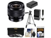 Sony Alpha E Mount 10 18mm f 4.0 OSS Wide angle Zoom Lens with 3 Filters Tripod NP FW50 Battery Charger Kit