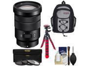 Sony Alpha E Mount 18 105mm f 4.0 OSS PZ Zoom Lens with Backpack 3 Filters Flex Tripod Kit