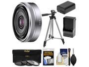 Sony Alpha E Mount E 16mm f 2.8 Lens with 3 Filters Tripod NP FW50 Battery Charger Kit