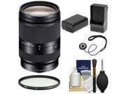 Sony Alpha E Mount E 18 200mm f 3.5 6.3 LE OSS Zoom Lens with UV Filter NP FW50 Battery Charger Kit