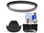 Bower FA DC58E Conversion Adapter Ring for Canon PowerShot G1 X Mark II Camera 58mm with Lens Hood 3 UV CPL ND8 Filters Kit