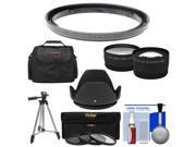 Bower FA DC58E Conversion Adapter Ring for Canon PowerShot G1 X Mark II Camera 58mm with Case Tripod Hood Tele Wide Lenses 3 UV CPL ND8 Filters Kit
