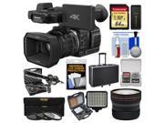 Panasonic HC X1000 4K Ultra HD Wi Fi Video Camera Camcorder with Fisheye Lens 64GB Card Case LED Light Set Microphone Set Accessory Kit