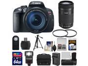 Canon EOS Rebel T5i Digital SLR Camera EF S 18 135mm 55 250mm IS STM Lens with 64GB Card Battery Charger Case Flash Grip Filters Kit