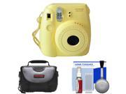 Fujifilm Instax Mini 8 Instant Film Camera Yellow with Case Cleaning Kit