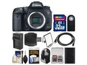 Canon EOS 7D Mark II GPS Digital SLR Camera Body with 32GB Card Backpack Battery Charger Remote Kit