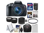 Canon EOS Rebel T5i Digital SLR Camera EF S 18 55mm IS STM Lens with 32GB Card Case Battery Charger Filter Tele Wide Lens Kit