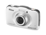Nikon Coolpix S32 Shock Waterproof Digital Camera White Factory Refurbished includes Full 1 Year Warranty