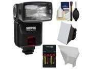 Sunpak DigiFlash 3000 Electronic Flash Unit for Nikon iTTL with Batteries Charger Soft Box Bounce Reflector Kit