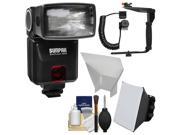Sunpak DigiFlash 3000 Electronic Flash Unit for Canon EOS E TTL II with Flash Bracket Cord Soft Box Bounce Reflector Kit