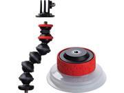 Joby Action Camera Suction Cup GorillaPod Arm Black Red for GoPro and Action Sports Video Camera Camcorders