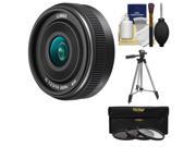 Panasonic Lumix G 14mm f 2.5 II Lens with Tripod 3 UV CPL ND8 Filters Cleaning Kit