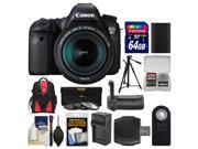 Canon EOS 6D Digital SLR Camera Body EF 24 105mm IS STM Lens with 64GB Card Backpack Battery Charger Grip Tripod 3 Filters Kit