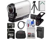 Sony Action Cam HDR AS200V Wi Fi HD Video Camera Camcorder with AKA LU1 LCD Cradle 32GB Card Battery Charger Case Tripod Kit