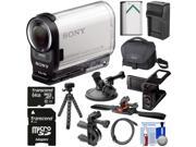 Sony Action Cam HDR AS200V Wi Fi HD Video Camera Camcorder with LCD 64GB Card Helmet Handlebar Suction Cup Mounts Battery Charger Kit