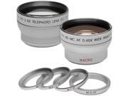 Precision Design .45x Wide Angle 2.5x Telephoto Camera Video Lens Set Fits Filter Sizes 30mm 30.5mm 34mm 37mm 40.5mm
