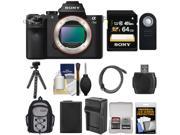 Sony Alpha A7 II Digital Camera Body with 64GB Card Battery Charger Backpack Tripod Kit