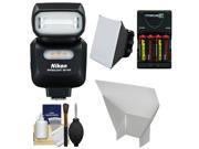 Nikon SB 500 AF Speedlight Flash LED Video Light with Batteries Charger Softbox Reflector Kit