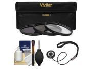 Vivitar 3 Piece Multi Coated HD Filter Set 40.5mm UV CPL ND8 with CapKeeper Cleaning Kit