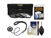 Vivitar 3 Piece Multi Coated HD Filter Set 82mm UV CPL ND8 with CapKeeper Accessory Kit