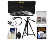 Vivitar 3 Piece Multi Coated HD Filter Set 67mm UV CPL ND8 with Tripod Accessory Kit