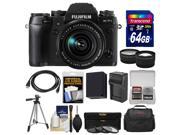 Fujifilm X T1 Weather Resistant Digital Camera 18 55mm XF Lens with 64GB Card Case Battery Charger Tripod Tele Wide Lens Kit