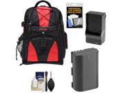 Precision Design Multi Use Laptop Tablet Digital SLR Camera Backpack Case Black Red with LP E6 Battery Charger Accessory Kit