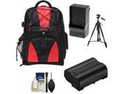 Precision Design Multi Use Laptop Tablet Digital SLR Camera Backpack Case Black Red with EN EL15 Battery Charger Tripod Accessory Kit