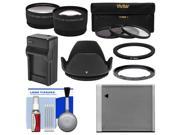 Essentials Bundle for Canon PowerShot SX520 SX530 HS Camera with NB 6L Battery Charger Tele Wide Lenses 3 UV CPL ND8 Filters Accessory Kit