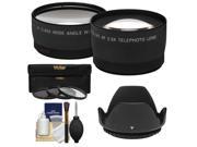 58mm Essentials Bundle with Telephoto Wide Angle Lenses 3 UV CPL ND8 Filters Lens Hood Cleaning Kit