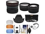 49mm Essentials Bundle with Fisheye Tele Wide Angle Lenses 3 Filters Lens Hood 3 Pop Up Diffusers Kit