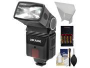 Precision Design DSLR300 High Power Auto Flash with Bounce Reflector 4 Batteries Charger Accessory Kit