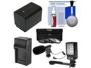 Essentials Bundle for Sony Handycam HDR PJ540 HDR PJ810 Camcorder with LED Light Microphone NP FV70 Battery Charger Filters Kit