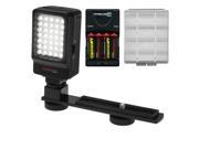 Precision Design Digital Camera Camcorder LED Video Light with Bracket with Batteries Charger