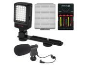 Precision Design Digital Camera Camcorder LED Video Light with Bracket with Microphone Batteries Charger