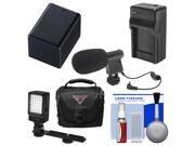 Essentials Bundle for Canon Vixia HF R30 R300 R32 R50 R500 R52 Camcorder with Case LED Light Microphone BP 727 Battery Charger Cleaning Kit